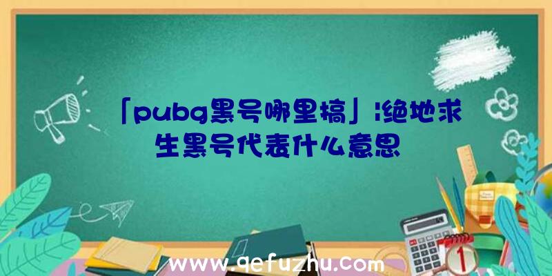 「pubg黑号哪里搞」|绝地求生黑号代表什么意思